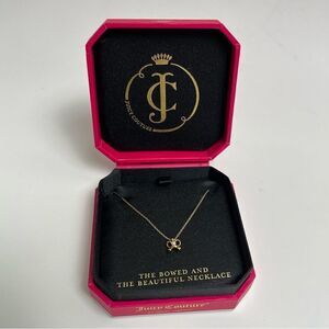 Juicy Couture Bow & Pearl Necklace The Bowed And The Beautiful Late 00s Gold NWT